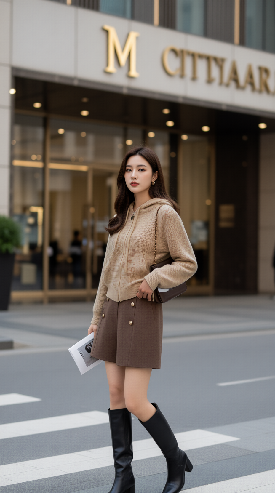 Áo khoác len TRALI 25606 màu nâu