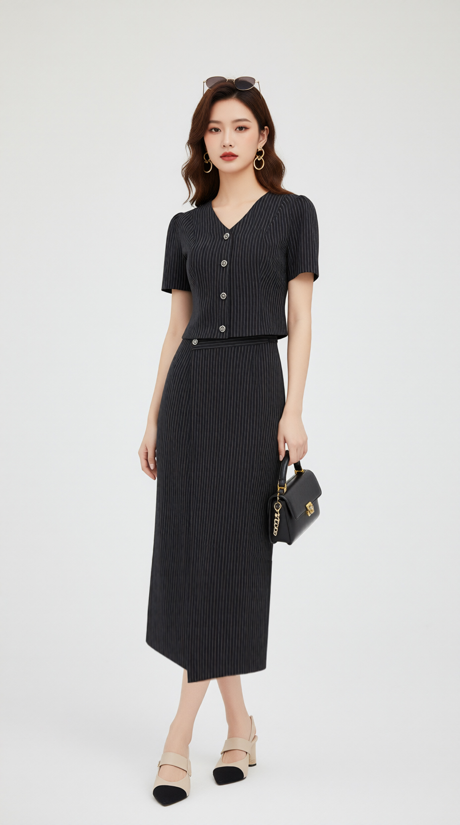 Bộ váy kẻ TRALI 25507