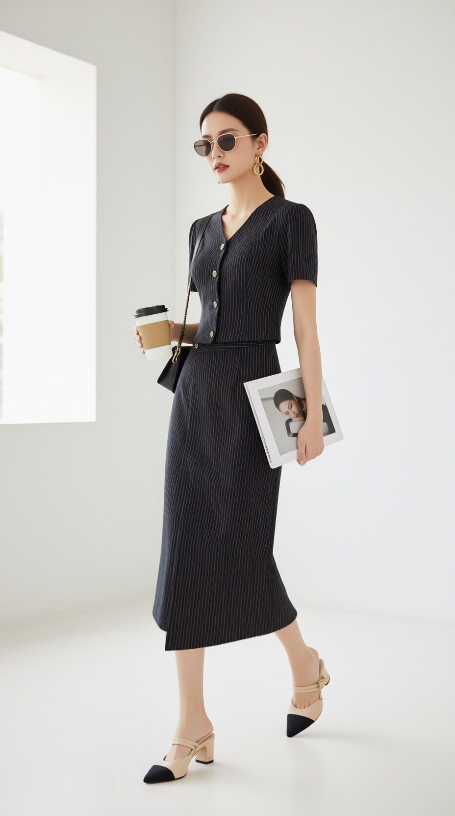 Bộ váy kẻ TRALI 25507