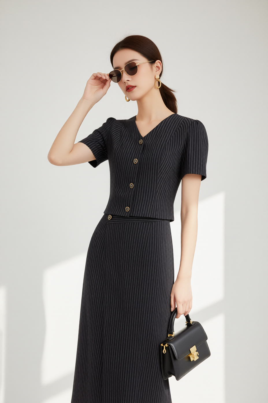 Bộ váy kẻ TRALI 25507