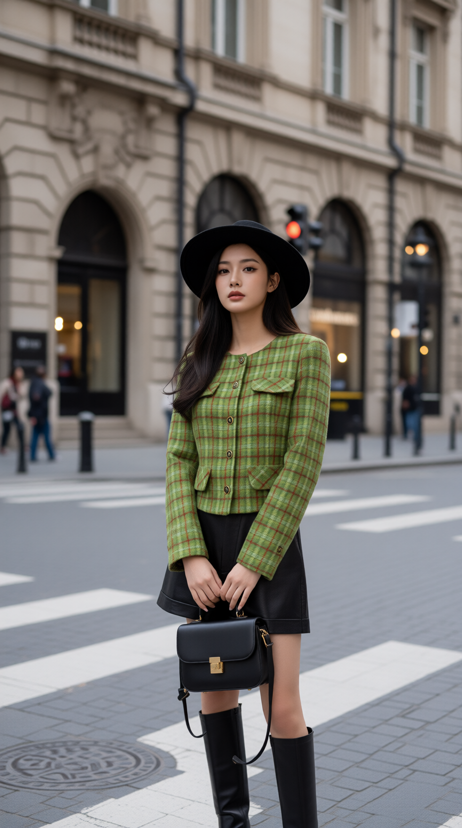 Áo khoác kẻ xanh TRALI 25805