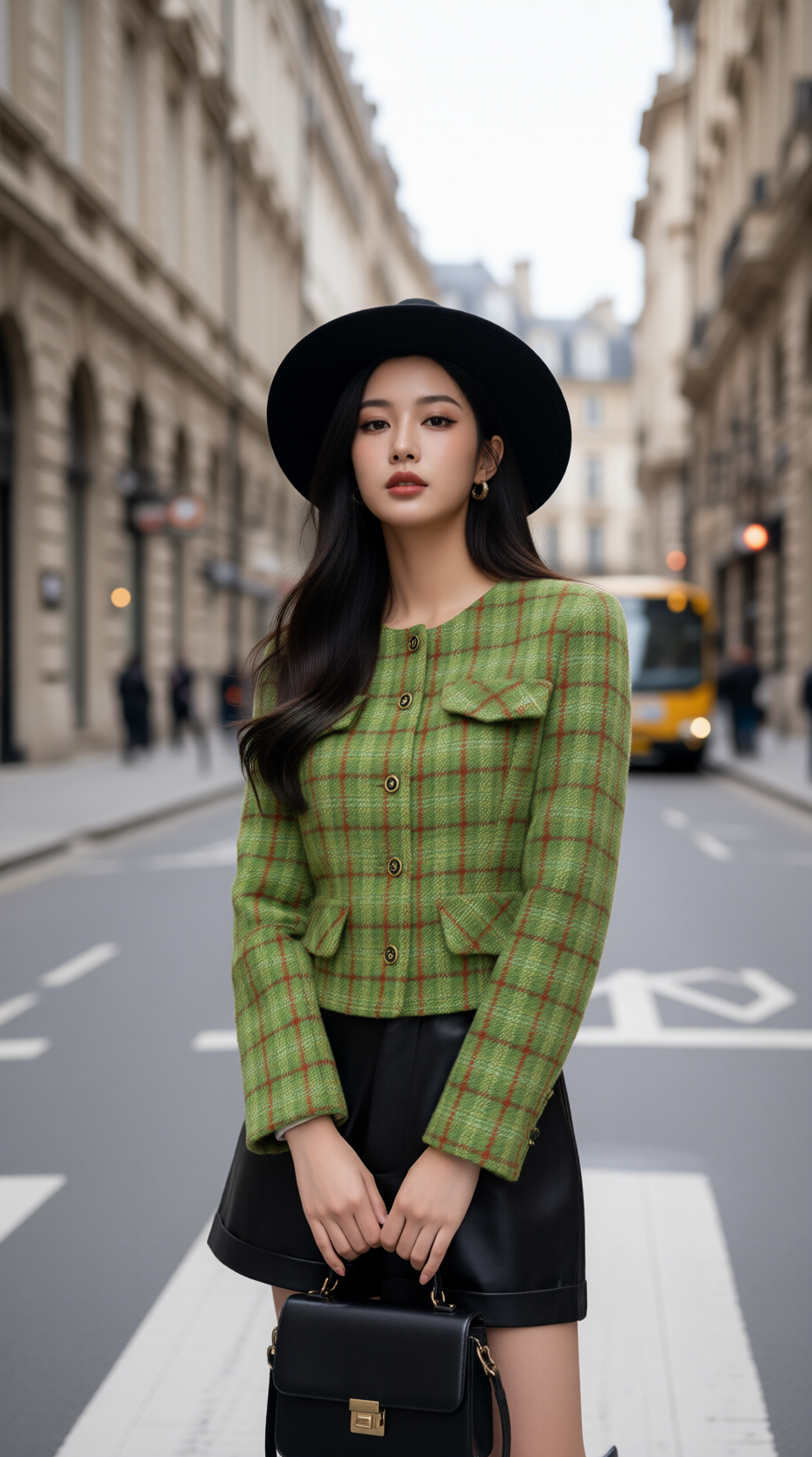 Áo khoác kẻ xanh TRALI 25805