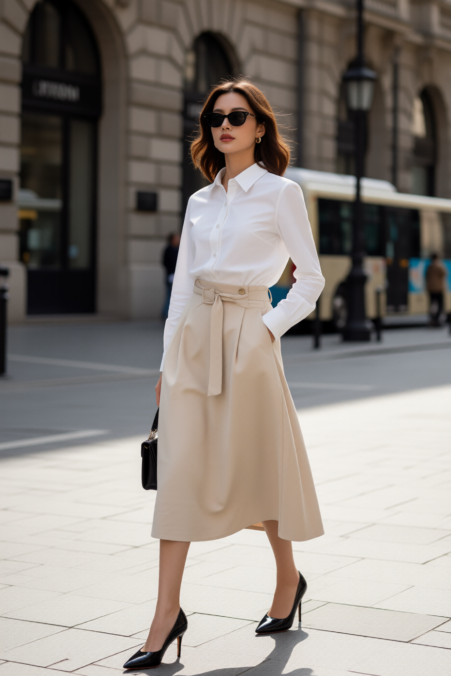 Áo sơ mi nữ TRALI 25136 màu trắng