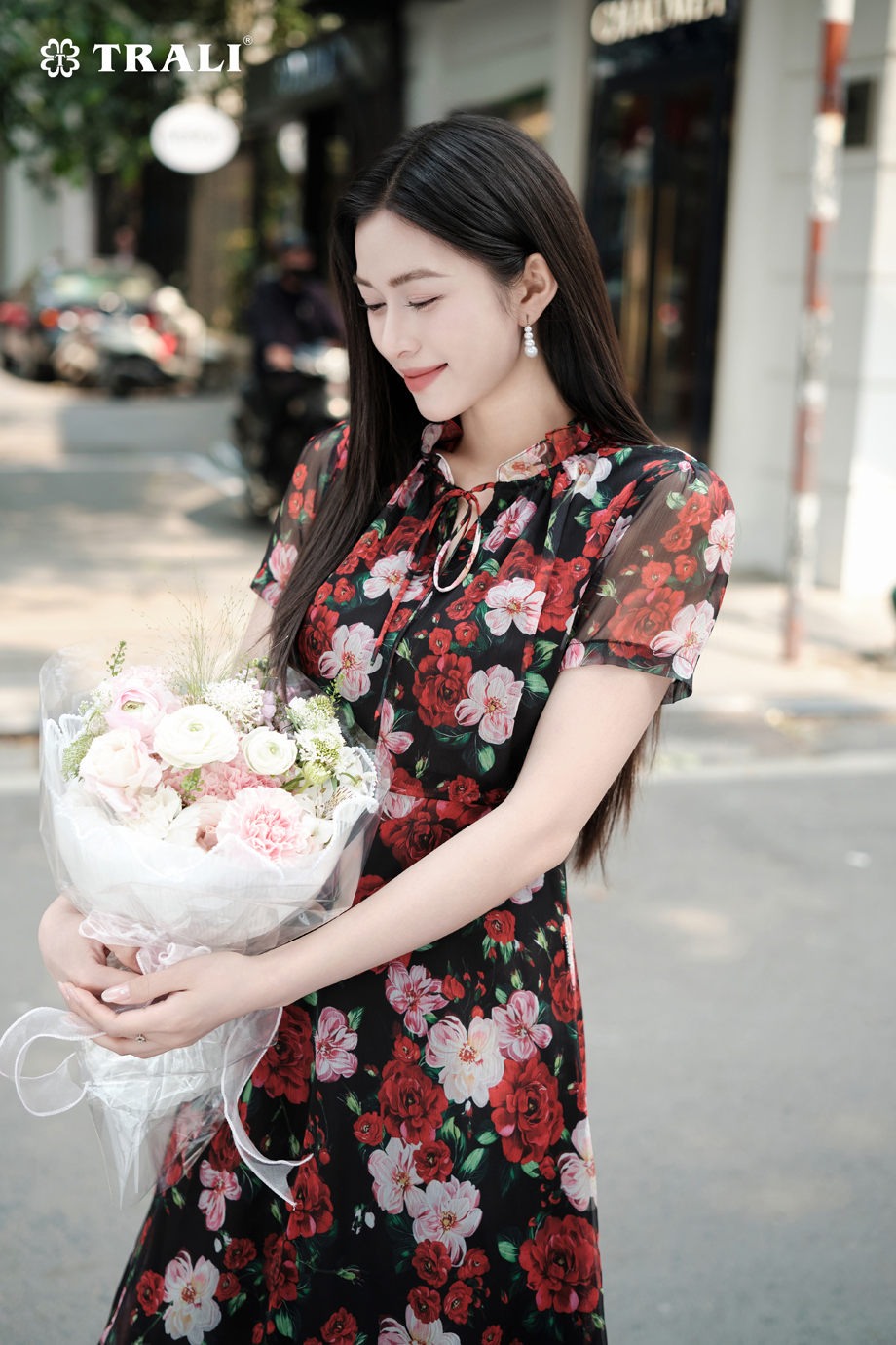 Đầm xòe Trali 25201 Hoa
