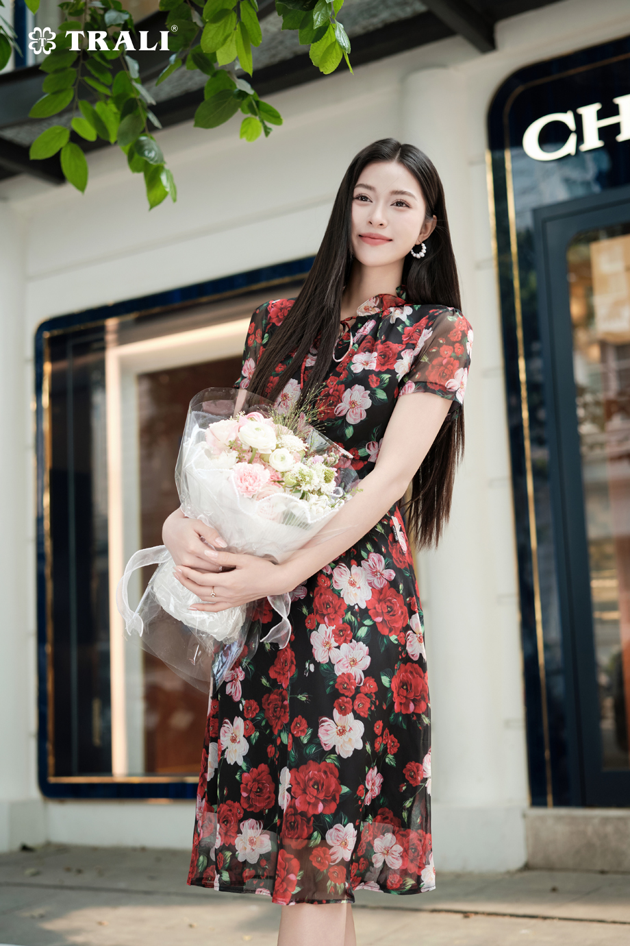 Đầm xòe Trali 25201 Hoa