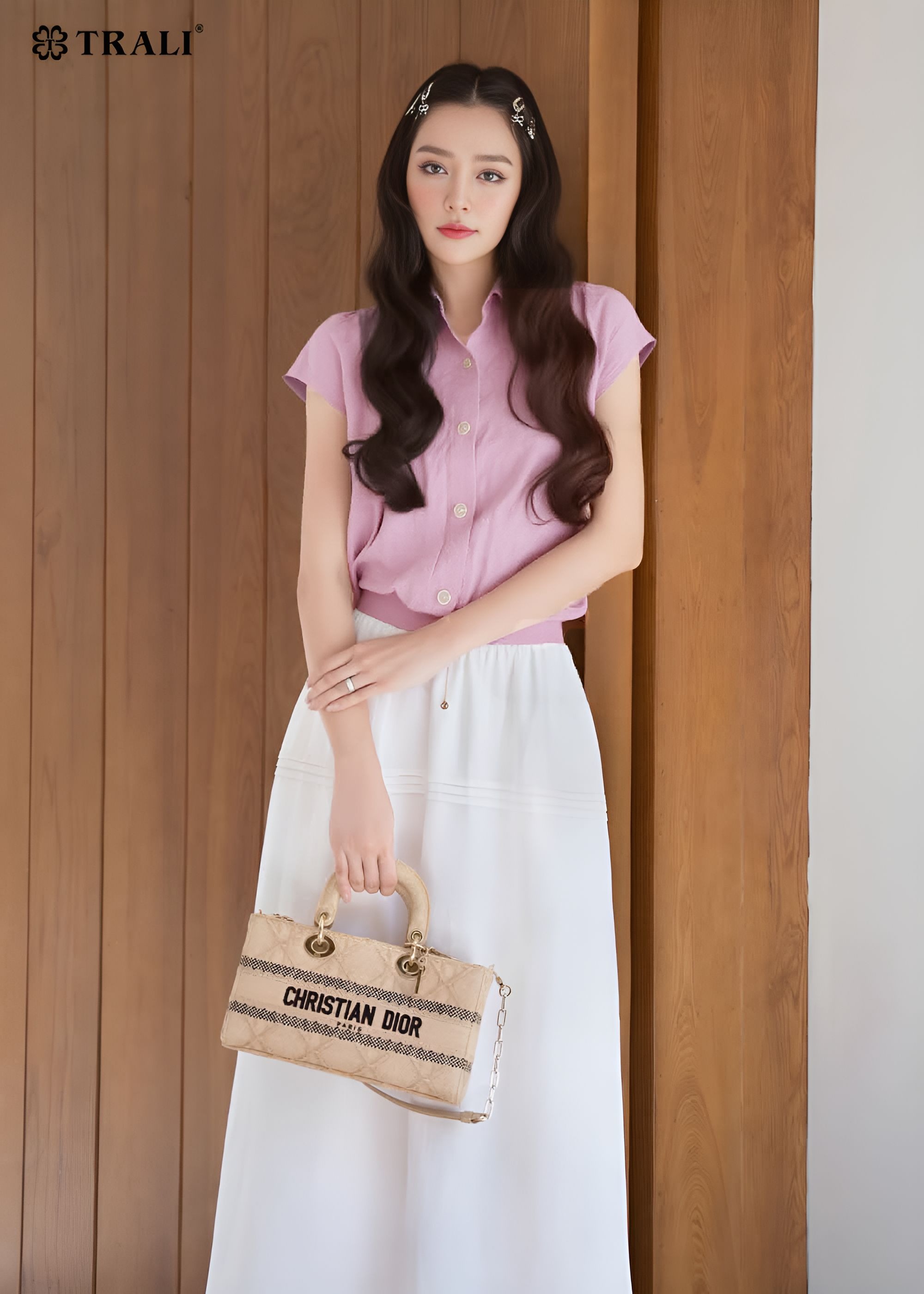 Áo sơ mi nữ TRALI 25133 màu tím
