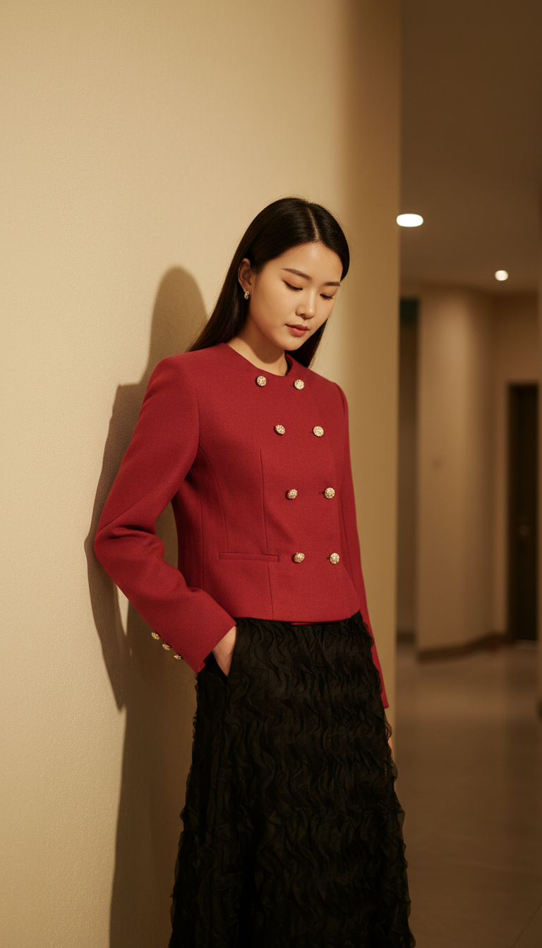 Áo dạ nỉ TRALI 25812 màu đỏ