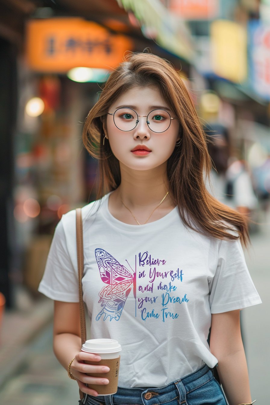 Áo Thun Nữ TRALI 24441 Màu Trắng