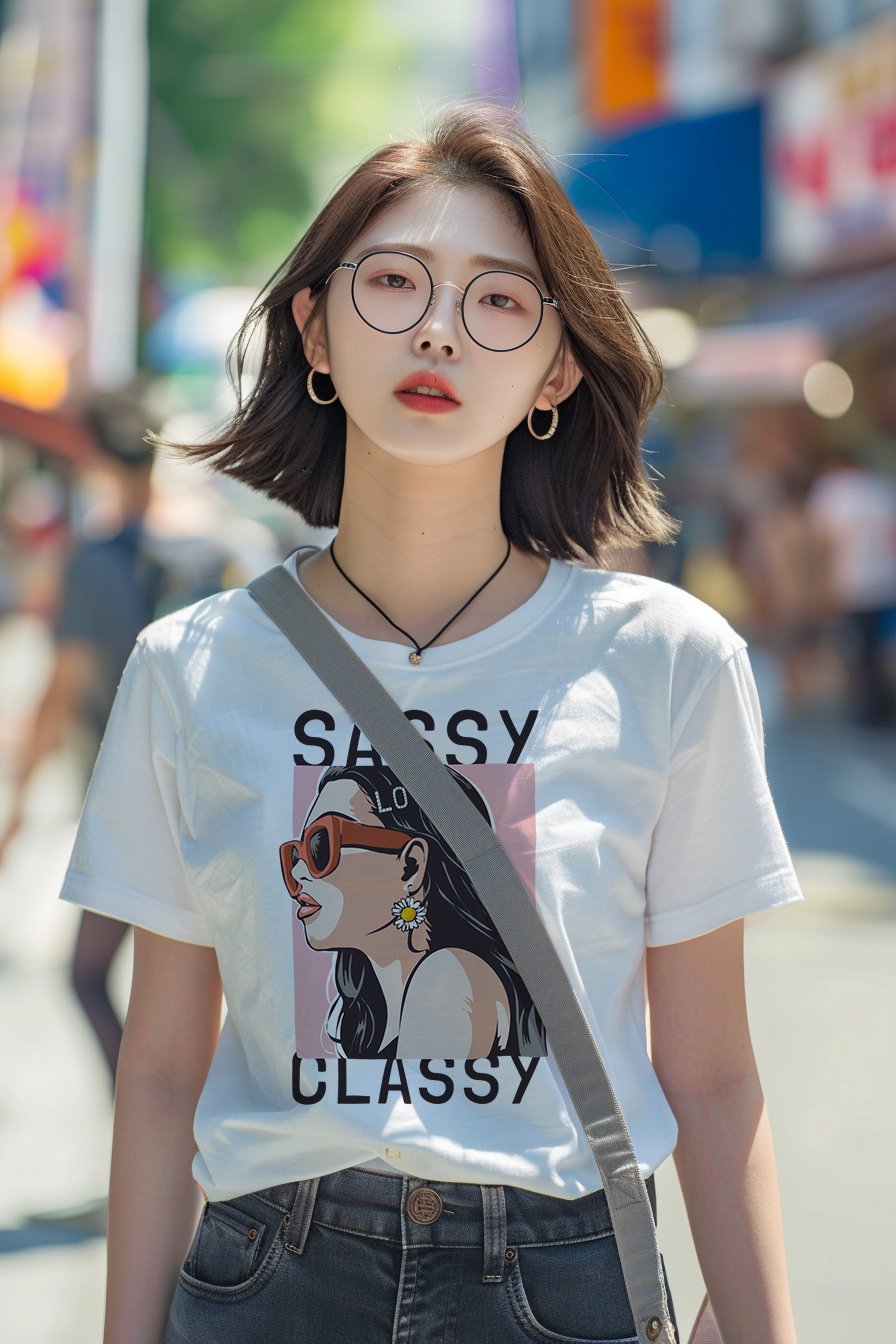Áo Thun Nữ TRALI 24441 Màu Trắng