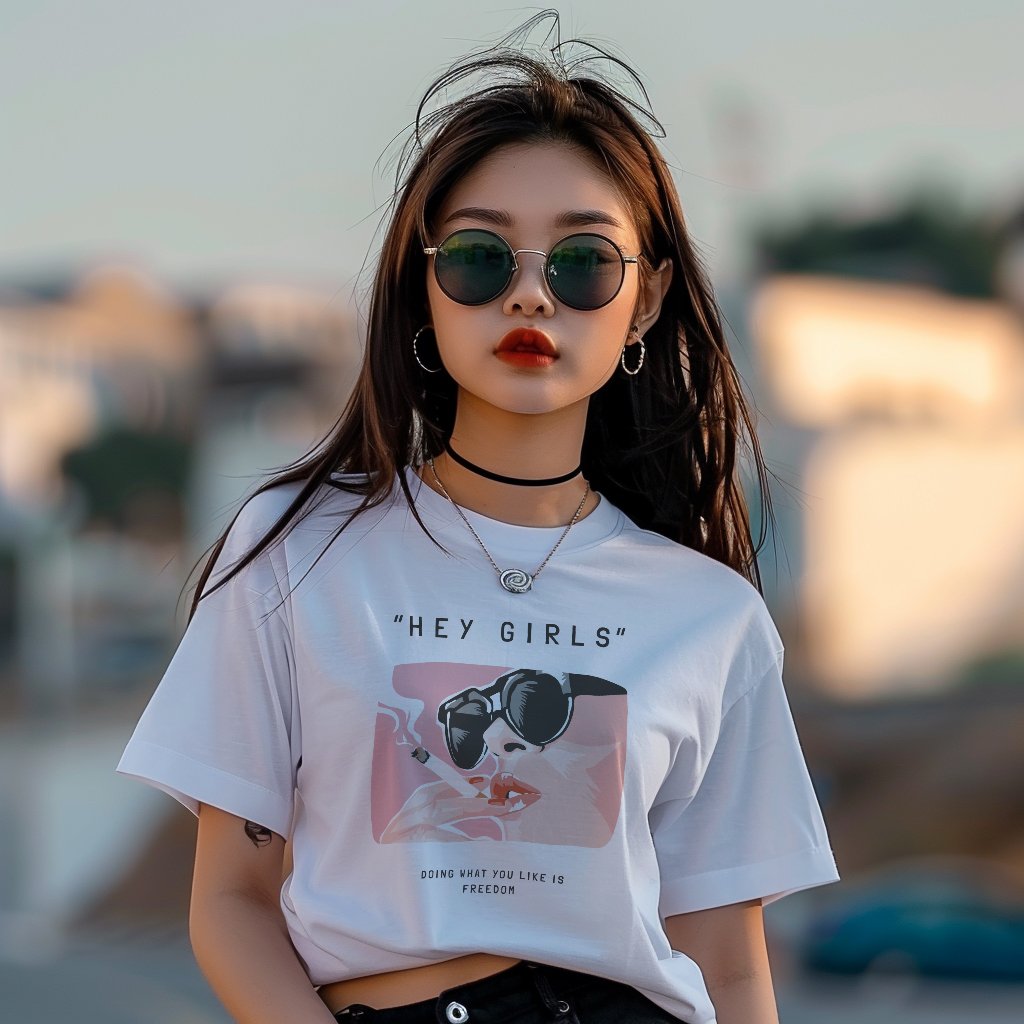 Áo Thun Nữ TRALI 24443 Màu Trắng