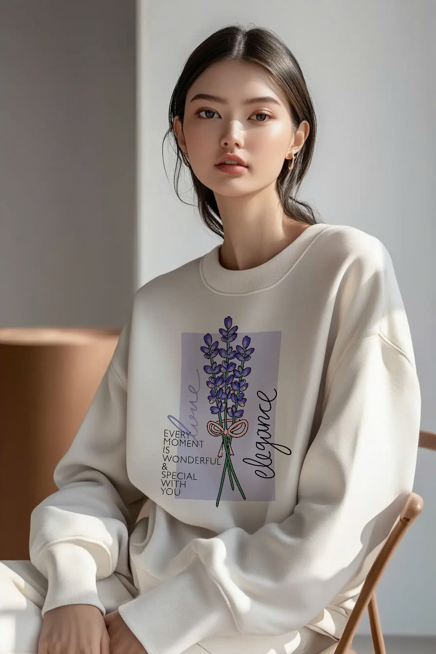 Áo Nỉ Nữ TRALI 24446 Màu Trắng
