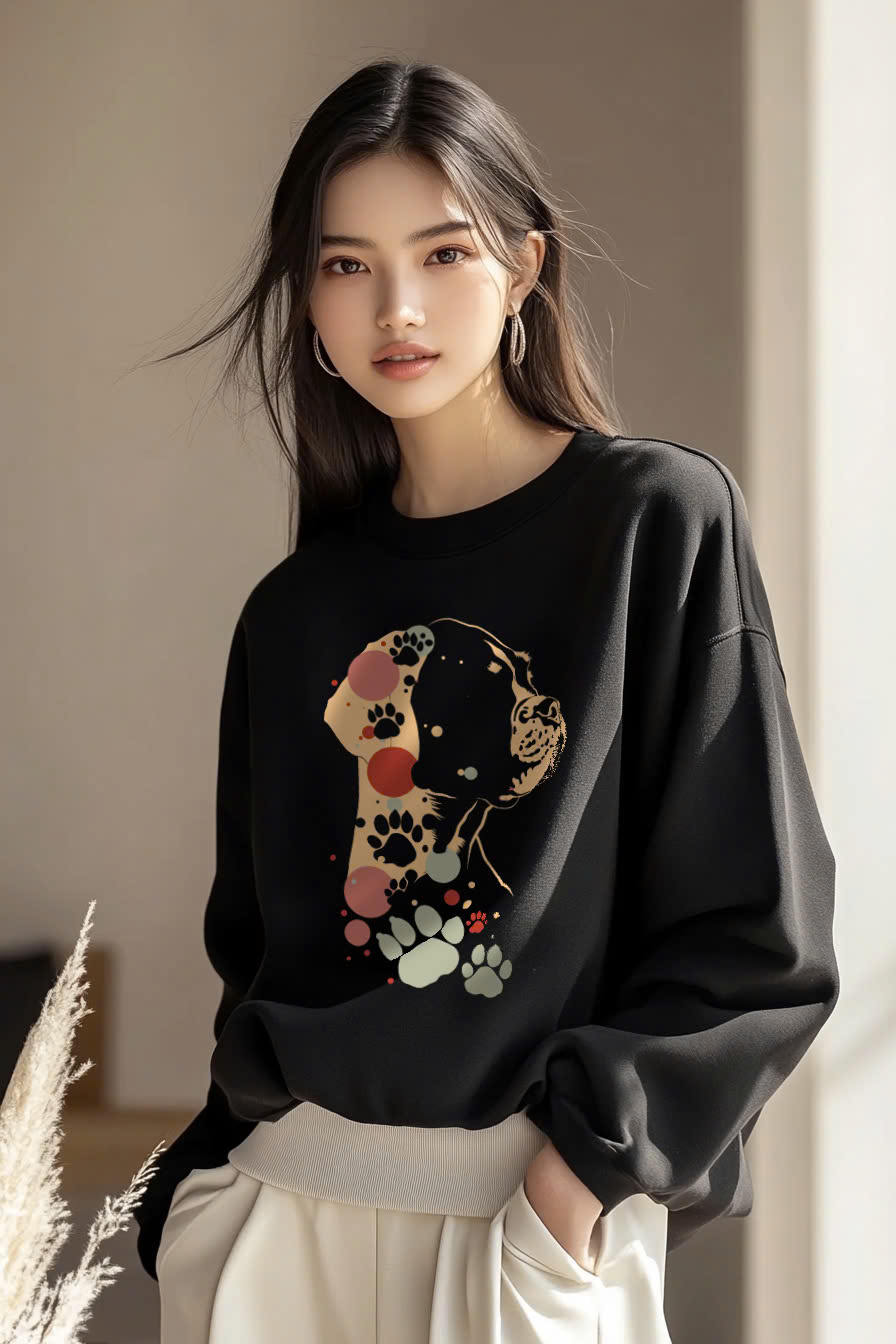 Áo Nỉ Nữ TRALI 24448 Màu Đen