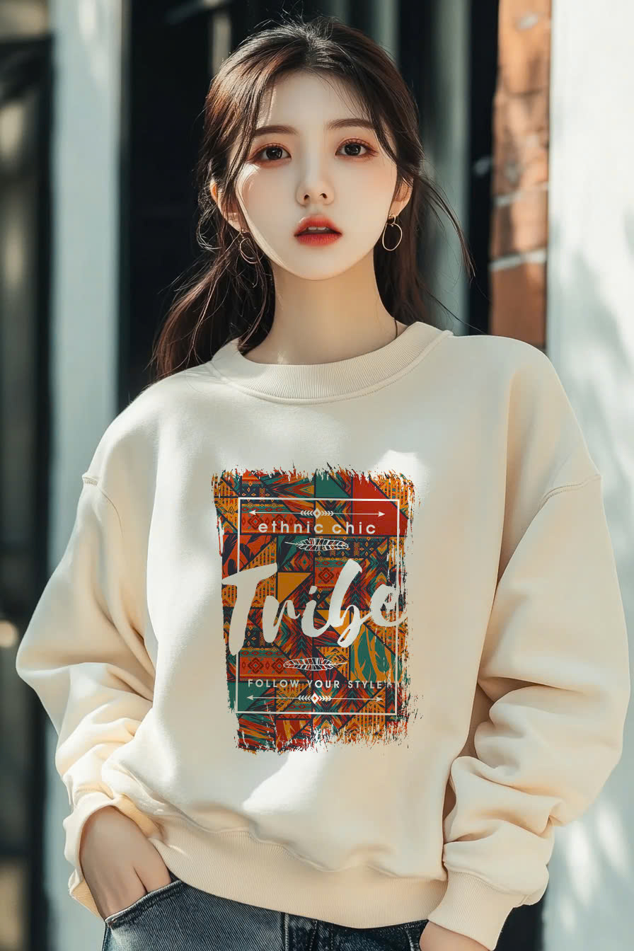 Áo Nỉ Nữ TRALI 24452 Màu Kem