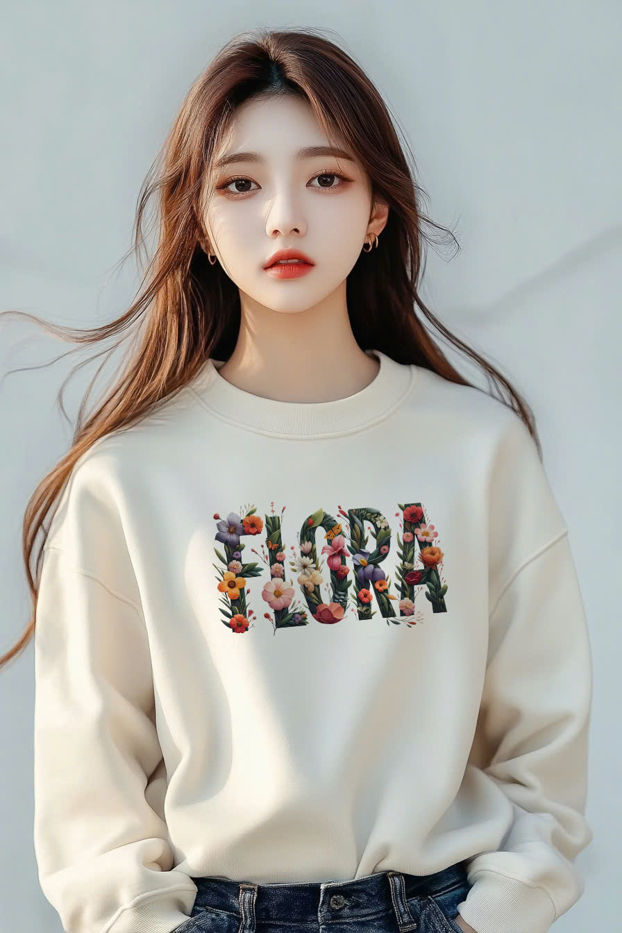 Áo Nỉ Nữ TRALI 24452 Màu Kem