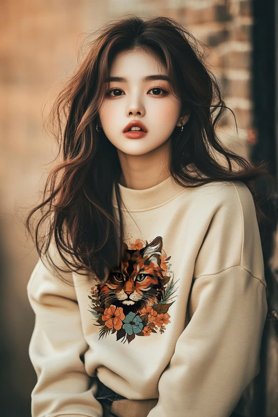 Áo Nỉ Nữ TRALI 24452 Màu Kem