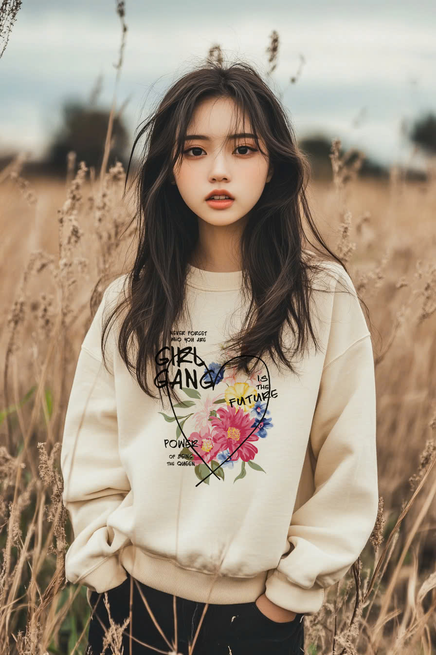 Áo Nỉ Nữ TRALI 24452 Màu Kem