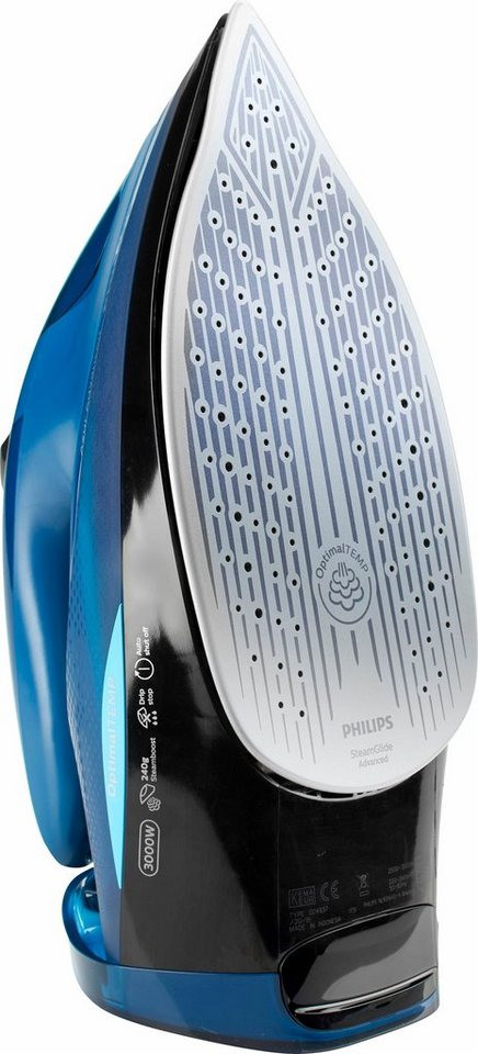 Bàn là hơi nước Philips GC4937/20 Công suất 3000W, Mặt đế SteamGlide, Tự  động tắt, Màu xanh giadungducplus