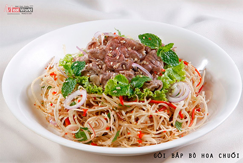 GỎI BẮP BÒ HOA CHUỐI GỎI BẮP BÒ HOA CHUỐI