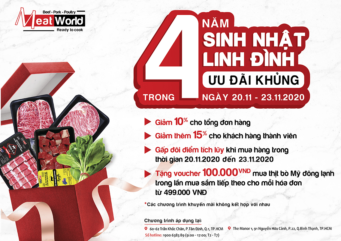 ƯU ĐÃI MỪNG SINH NHẬT MEAT WORLD ƯU ĐÃI MỪNG SINH NHẬT MEAT WORLD