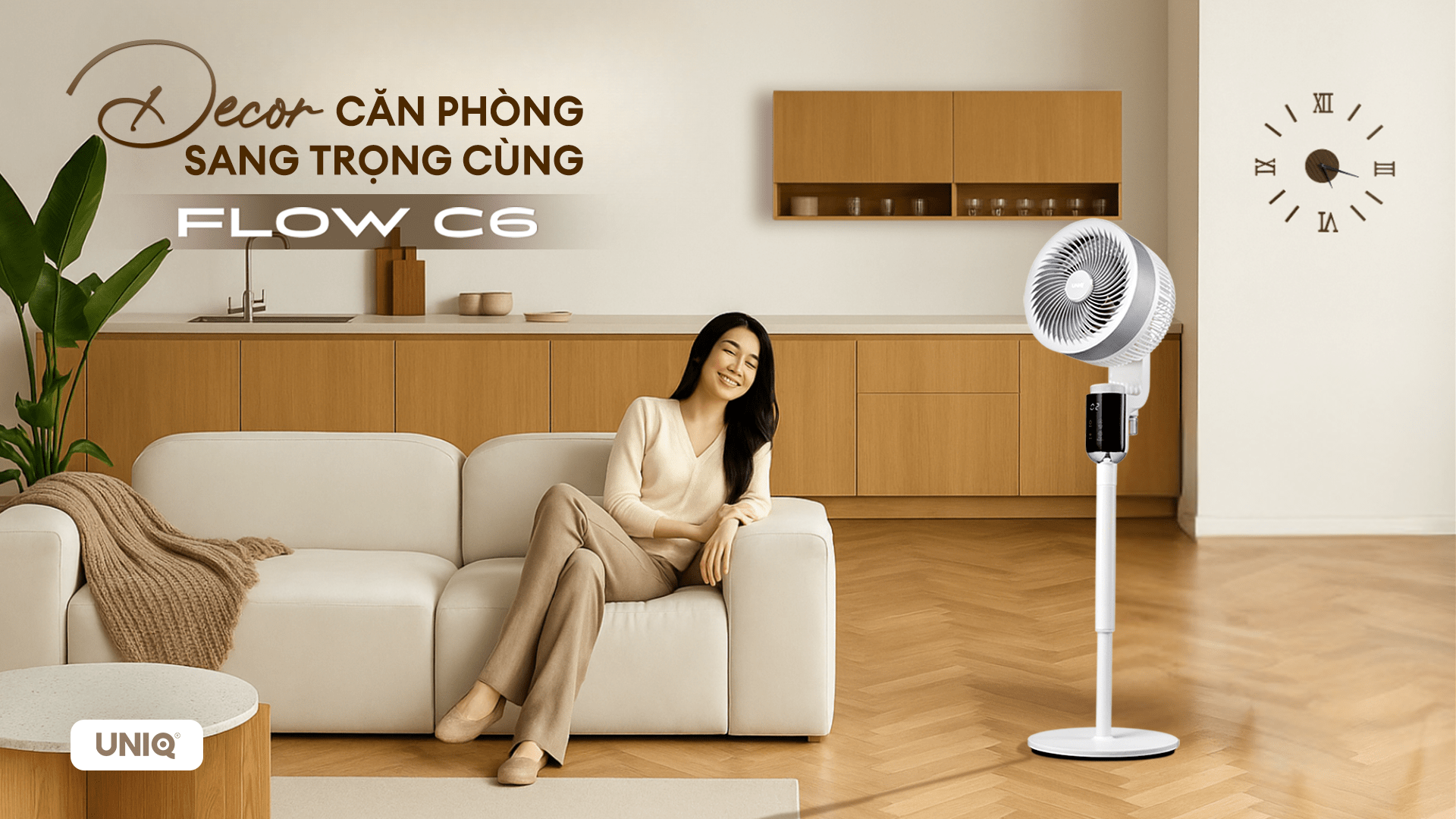 Hướng dẫn sử dụng Quạt không khí đối lưu UNIQ Flow C6 điều khiển bằng giọng nói