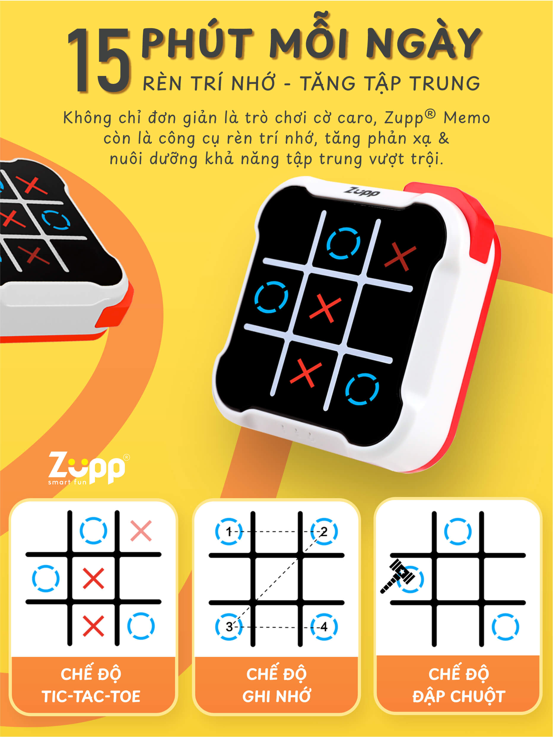 co-caro-x-o-dien-tu-tic-tac-toe-zupp-memo-gen-1-tro-choi-tri-tue-ren-luyen-tri-nho-thong-minh