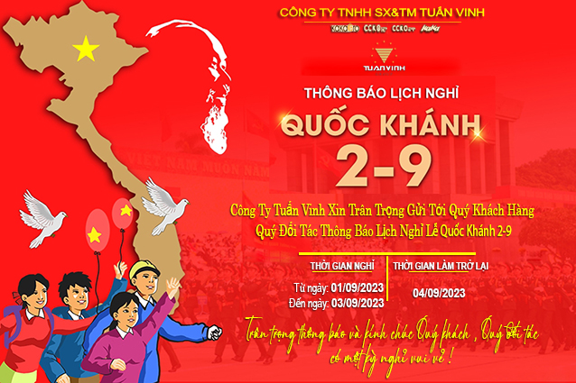 THÔNG BÁO LỊCH NGHỈ LỄ QUỐC KHÁNH 2-9