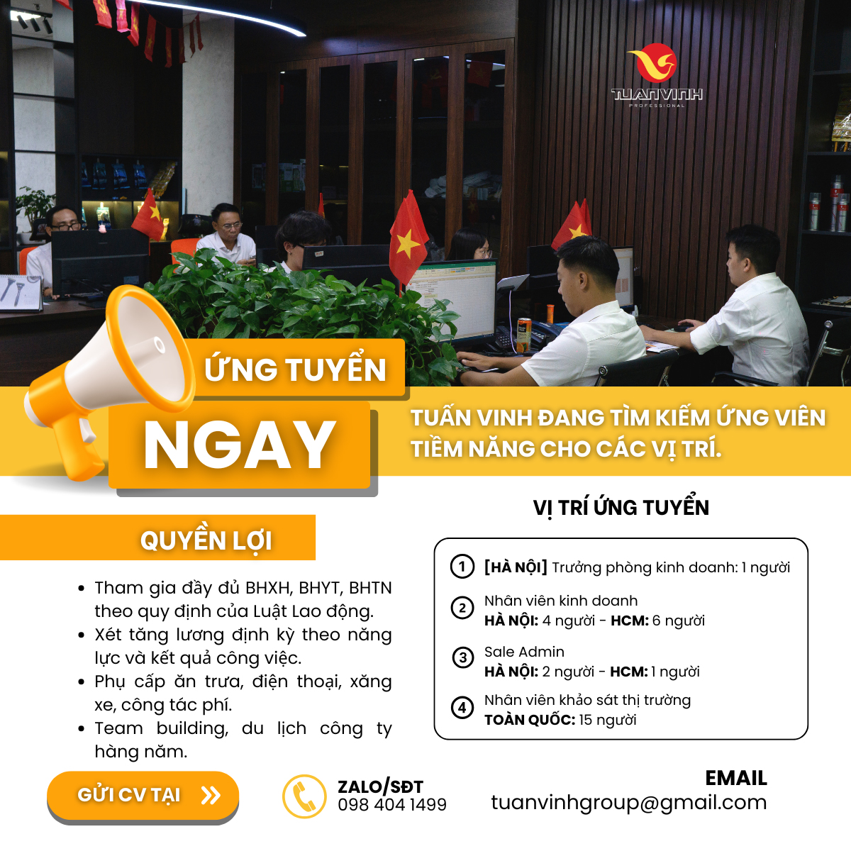 Tuấn Vinh tuyển dụng