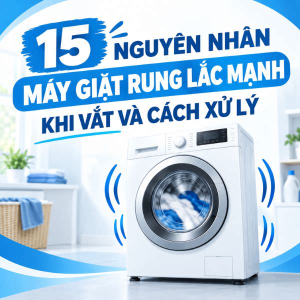 Nguyên nhân máy giặt rung lắc mạnh khi vắt và cách xử lý 