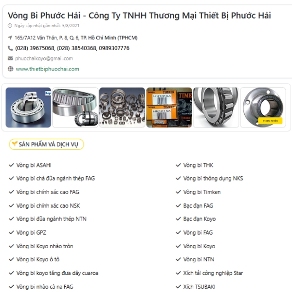 Công ty TMHH Thương mại Thiết bị Phước Hải - Đại Lý Bạc Đạn NTN TPHCM