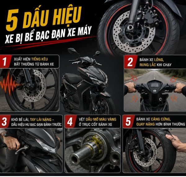 5 Dấu hiệu xe bị bể bạc đạn xe máy