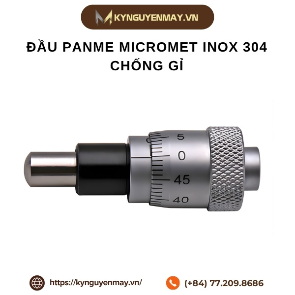 Đầu panme micromet inox 304 chống gỉ