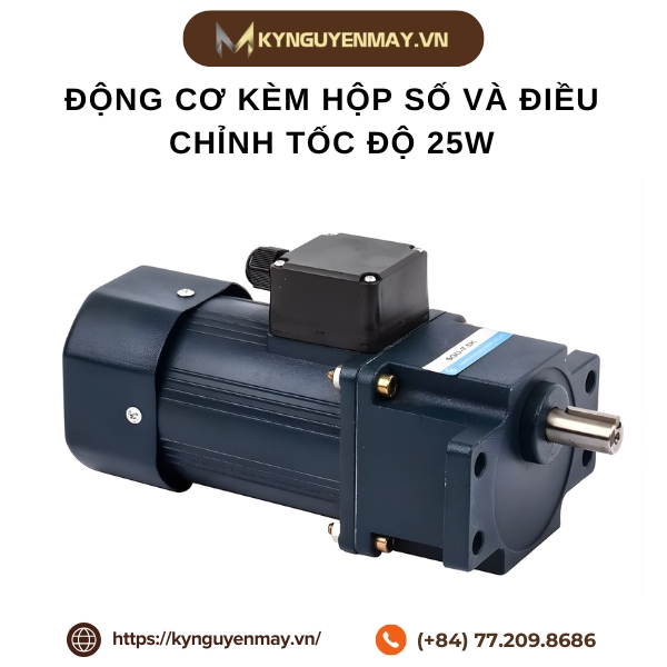 Động cơ kèm hộp số và điều chỉnh tốc độ 25W