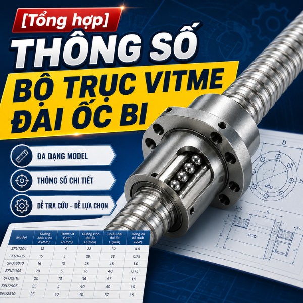[Tổng hợp] Thông số bộ trục vitme đai ốc bi