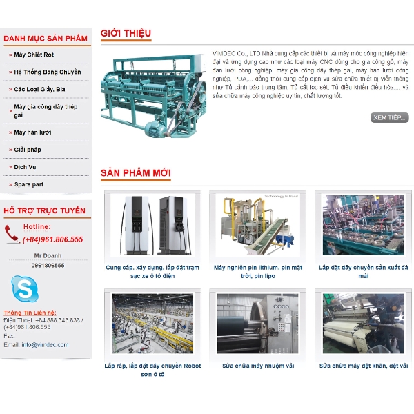 Công ty TMHH VIMDEC - Công ty chuyên cung cấp các thiết bị, máy móc và nhận bảo trì, sửa chữa máy CNC