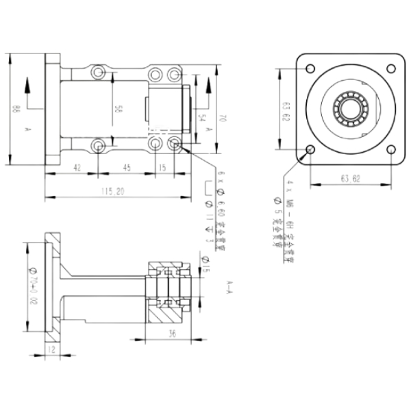 Bản vẽ gối RBK15 cho động cơ bích 86