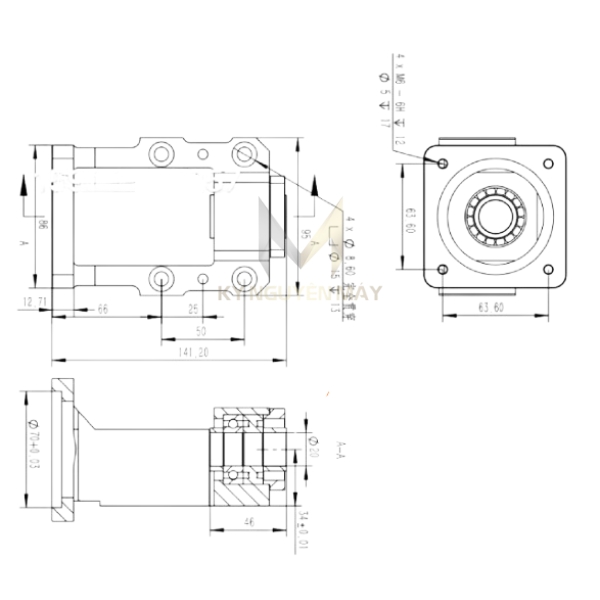 Bản vẽ gối RBK20 cho động cơ bích 86