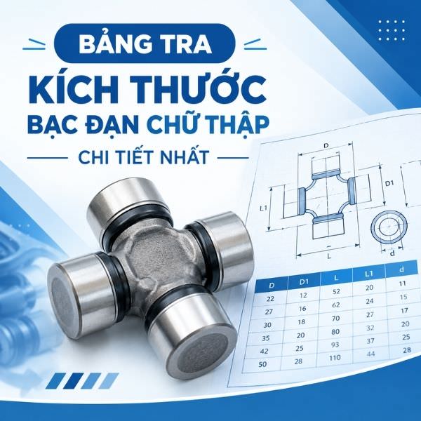 Bảng tra kích thước bạc đạn chữ thập chi tiết nhất