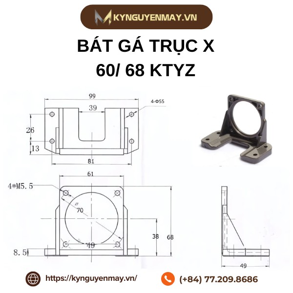 Thông số kỹ thuật bát gá trục X