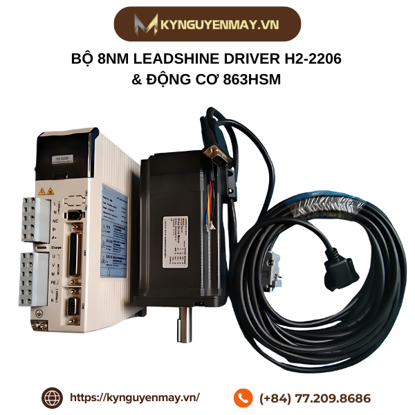 Bộ 8Nm LEADSHINE driver H2-2206 & động cơ 863HSM80, 863HSM100H