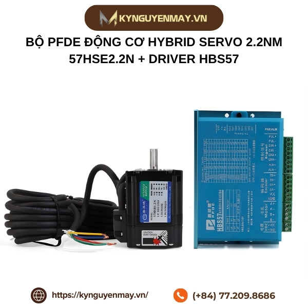 Bộ PFDE động cơ hybrid servo 2.2Nm 57HSE2.2N + driver HBS57