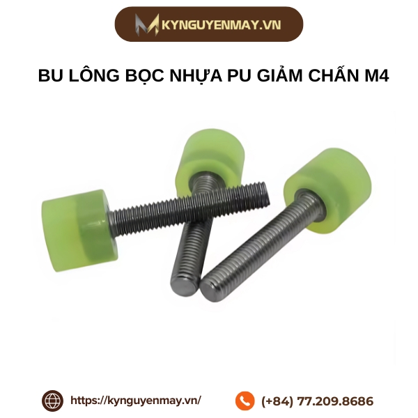 Bu lông bọc nhựa PU giảm chấn M4