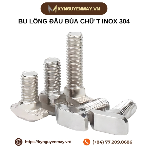 Bu lông đầu búa chữ T inox 304