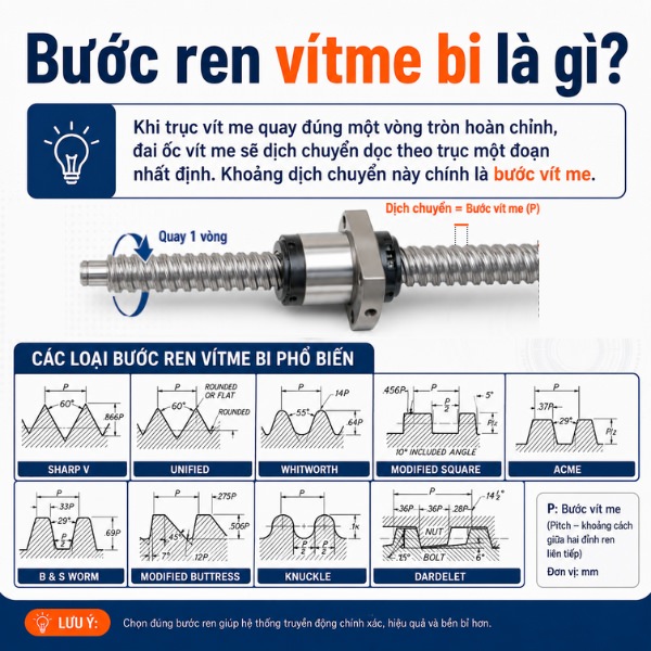 Bước ren vitme bi