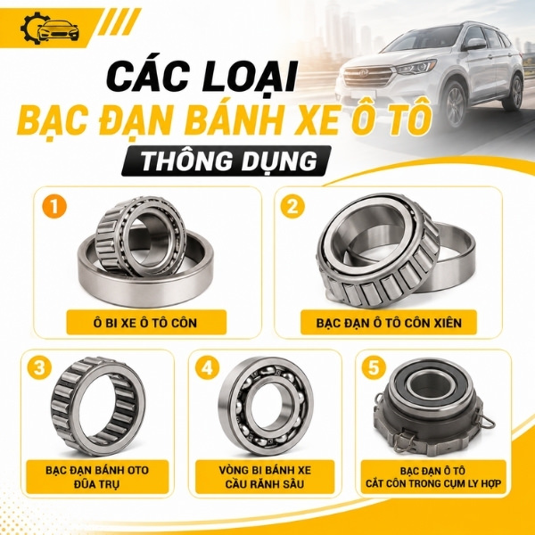 Các loại bạc đạn bánh xe ô tô thông dụng