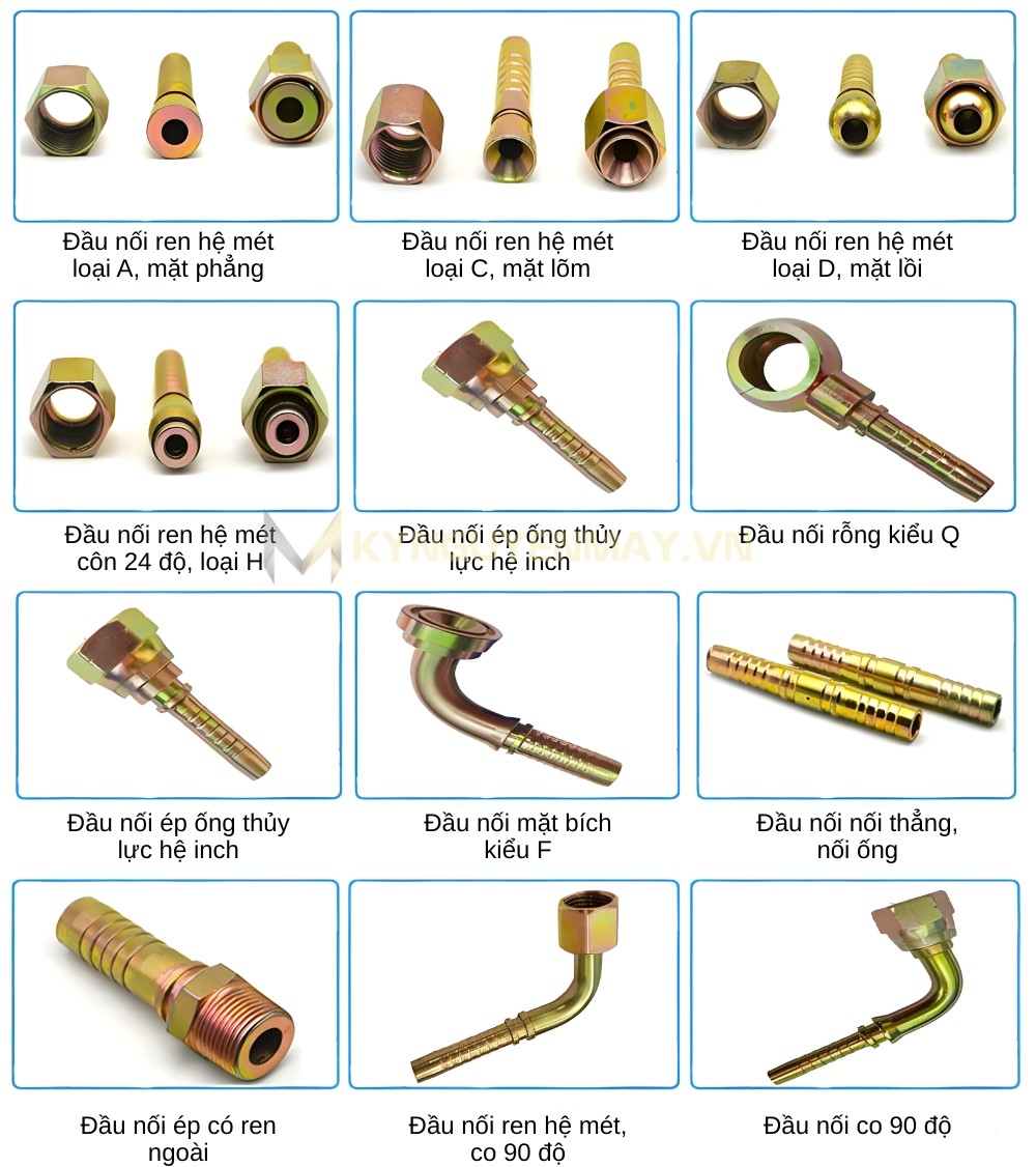 Ảnh các kiểu đầu nối ống dầu thủy lực