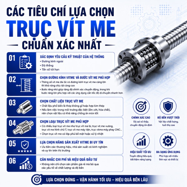 Các tiêu chí lựa chọn trục vít me chuẩn xác nhất