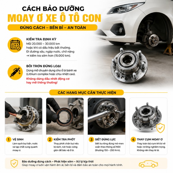 Cách bảo dưỡng moay ơ xe ô tô con đúng cách