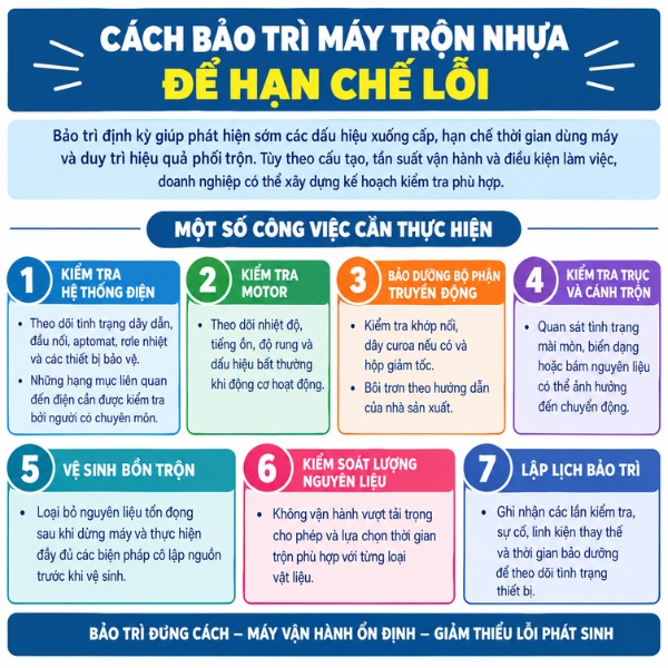 Cách bảo trì máy trộn nhựa để hạn chế lỗi