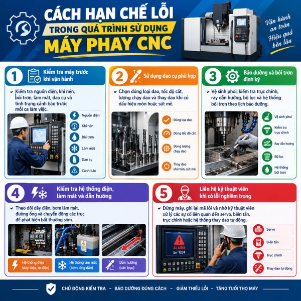 Cách hạn chế lỗi trong quá trình sử dụng máy phay CNC