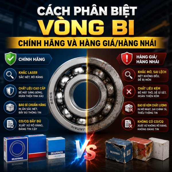 Cách phân biệt vòng bi chính hãng và hàng giả/ hàng nhái 